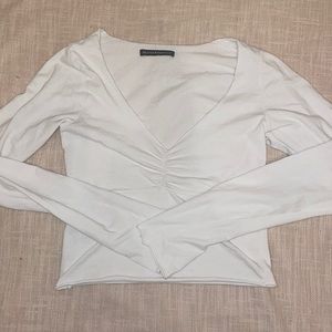 Brandy Melville White Long Sleeved Top